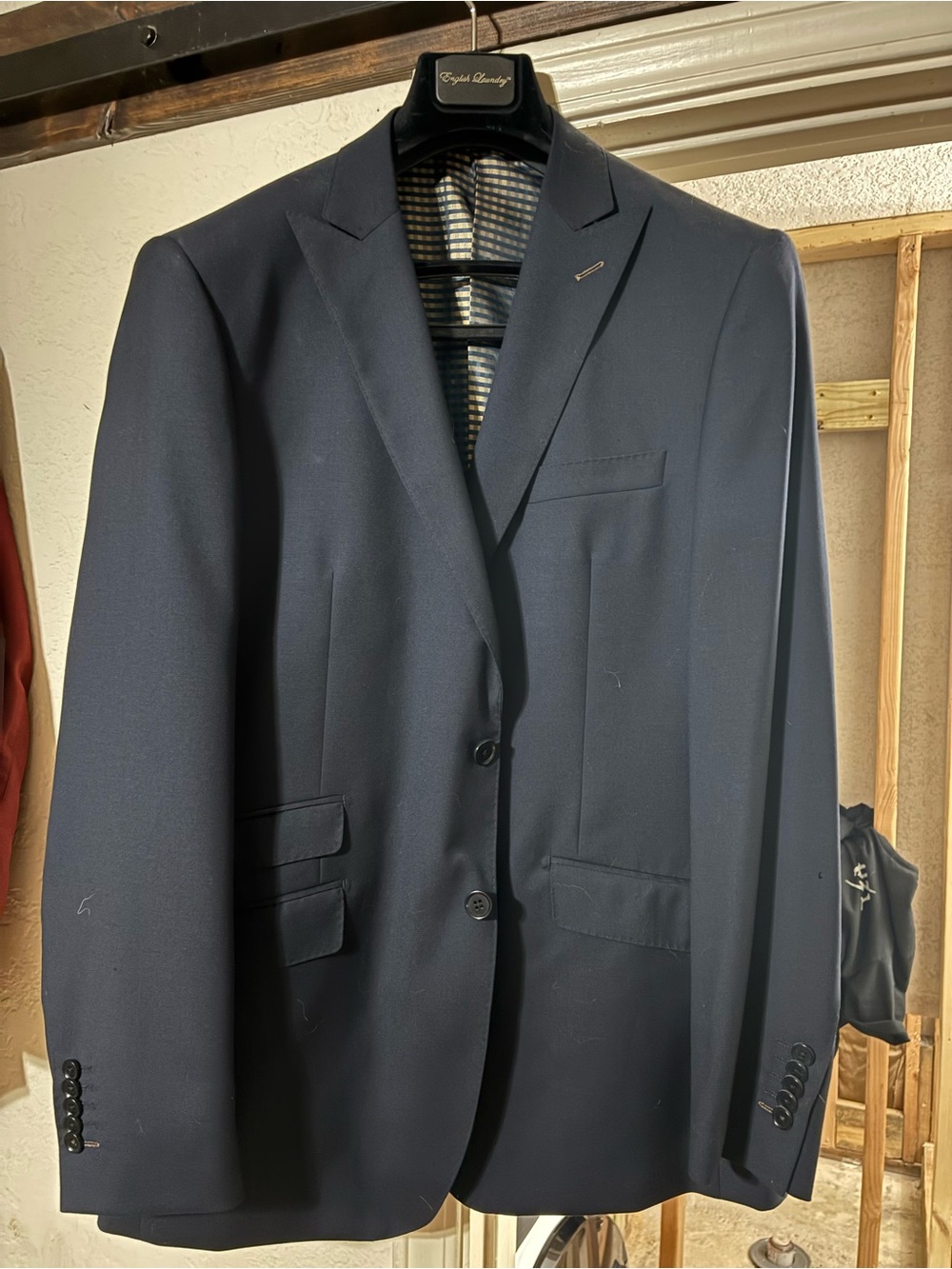 English Laundry Navy Men's Two-Button Blazer 42R